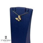 پلاک طلا پروانه با نگین آبی کد P11918