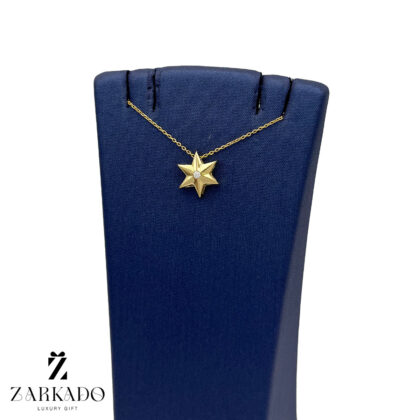 پلاک طلا ستاره آرزو با نگین سفید