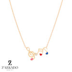 گردنبند طلا نت موسیقی قلبی کد N12791