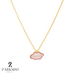 پلاک طلا طرح ابر صورتی its a girl کد P12812