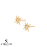 گوشواره میخی طلا ستاره آرزو نگینی کد E12836