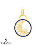 پلاک طلا طرح ماه و خورشید کد P3474