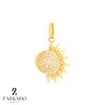 پلاک طلا خورشید و ماه نگین دار کد P12777