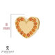 پلاک طلا قلب سه بعدی نگین نارنجی