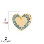 پلاک طلا قلب سه بعدی نگین آبی آسمانی کد P12726