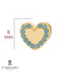 پلاک طلا قلب سه بعدی نگین نارنجی