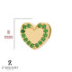 پلاک طلا قلب سه بعدی نگین سبز