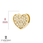 پلاک طلا قلب سه بعدی نگین دار کد P25124