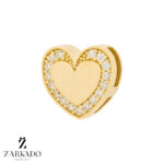 پلاک طلا قلب سه بعدی نگین دار کد P12746