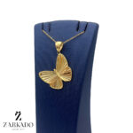 پلاک طلا پروانه گلوا سایز بزرگ کد P14146