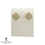 گوشواره میخی طلا ونکلیف نگین دار کد E13982