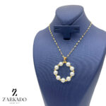 پلاک طلا دایره مروارید و گوی کد P20413