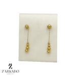 گوشواره میخی طلا طرح آویز گوی کد E13041