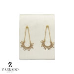 گوشواره میخی طلا طرح آویز خورشید کد E14154