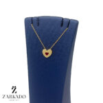 پلاک طلا قلب سه بعدی وسط مینادار قرمز کد P12748