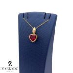 پلاک طلا قلب نگین دار گوارسه کد P13888