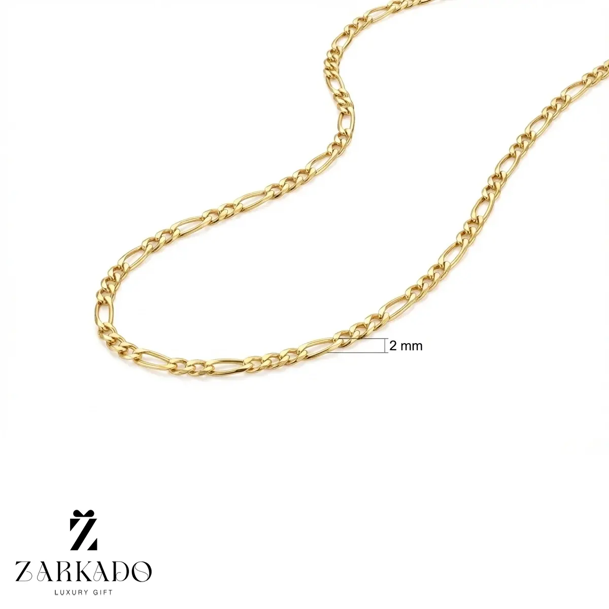 زنجیر طلا فیگارو ریز 45cm عرض 2mm زنجیر طلا فیگارو ریز 45cm عرض 2mm
