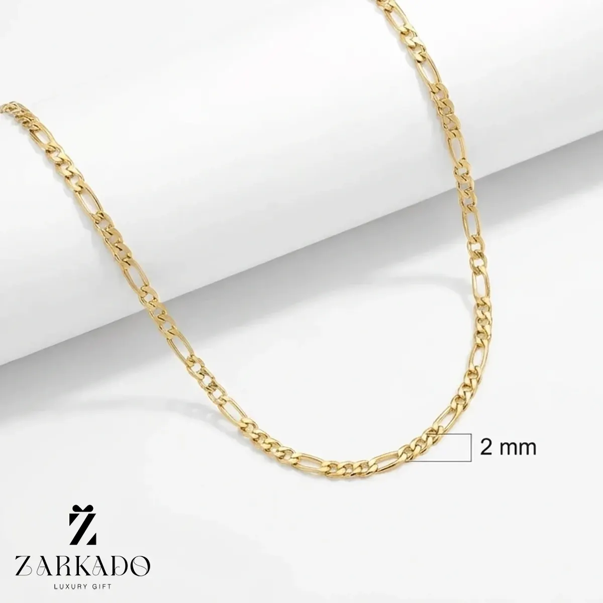 زنجیر طلا فیگارو ریز 45cm عرض 2mm زنجیر طلا فیگارو ریز 45cm عرض 2mm