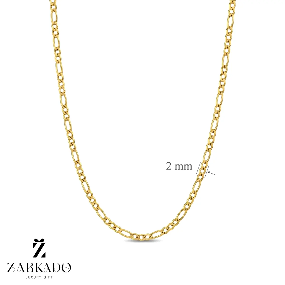 زنجیر طلا فیگارو ریز 45cm عرض 2mm زنجیر طلا فیگارو ریز 45cm عرض 2mm