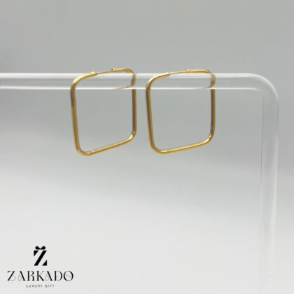 گوشواره حلقه ای طلا مربع مفتولی