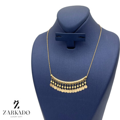 گردنبند طلا طرح لبخند آویز پولکی و گوی