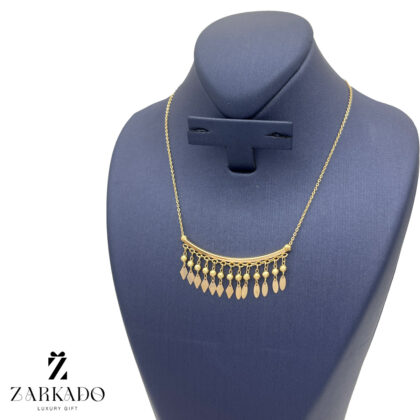 گردنبند طلا طرح لبخند آویز گوی و بیضی و لوزی