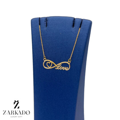 گردنبند طلا طرح لاو (love) و قلب و بینهایت