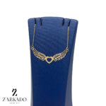 گردنبند طلا طرح قلب و بال فرشته کد N14786