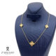 گردنبند طلا ونکلیف تراشدار سه تایی سایز 2