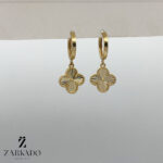 گوشواره حلقه ای طلا ونکلیف تراشدار سایز 2 کد E24324