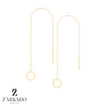 گوشواره طلا بخیه ای دایره کد E16946