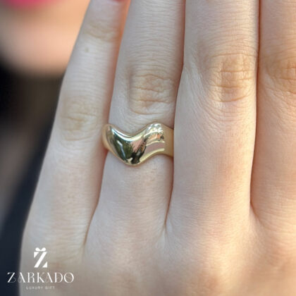 انگشتر طلا طرح موج بتگا