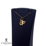 پلاک طلا حرف F با بال پروانه کد P24007