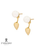 گوشواره میخی طلا مروارید و اشک کد E3847