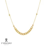 گردنبند طلا طرح زنجیر و کارتیه کد33033