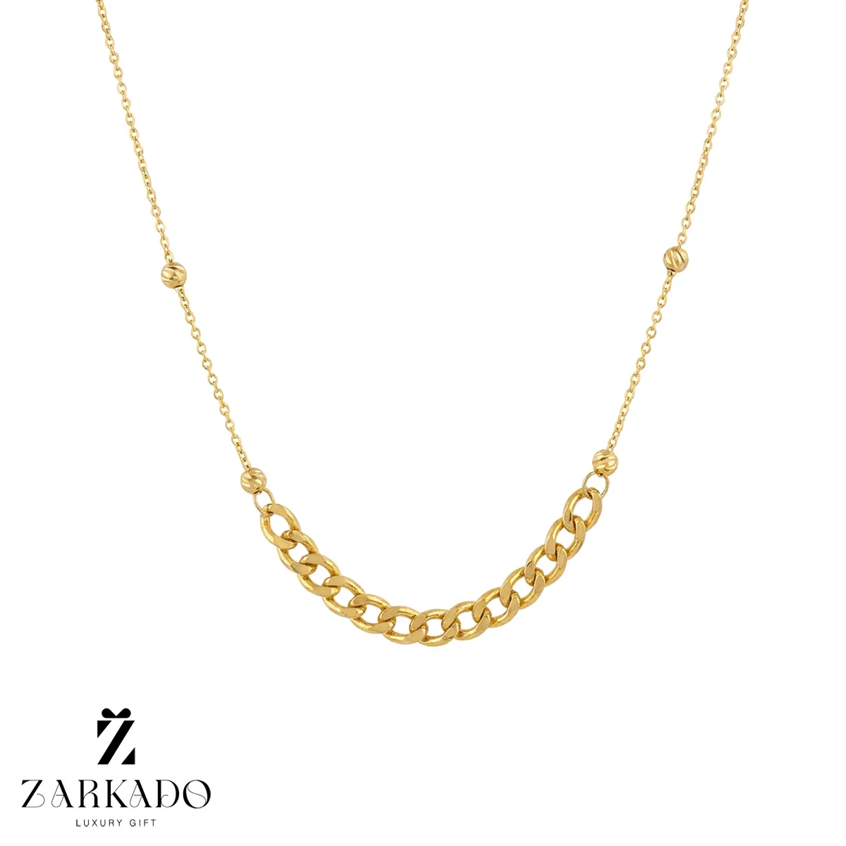 گردنبند طلا طرح زنجیر و کارتیه