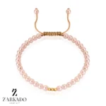 دستبند مرواریدی طلا و گوی البرنادو پیوسته با مروارید صورتی