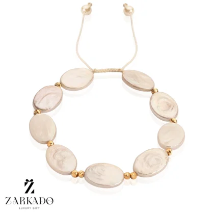 دستبند مروارید باروک بیضی و گوی البرنادو طلا