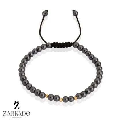 دستبند مرواریدی و طلا گوی البرنادو فاصله دار مروارید نوک مدادی