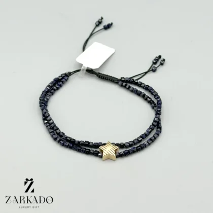 دستبند سنگی و پلاک طلا طرح ستاره