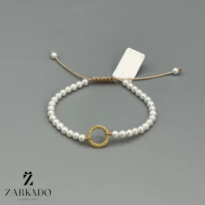 دستبند مرواریدی و طلا طرح دایره دیوید یورمن