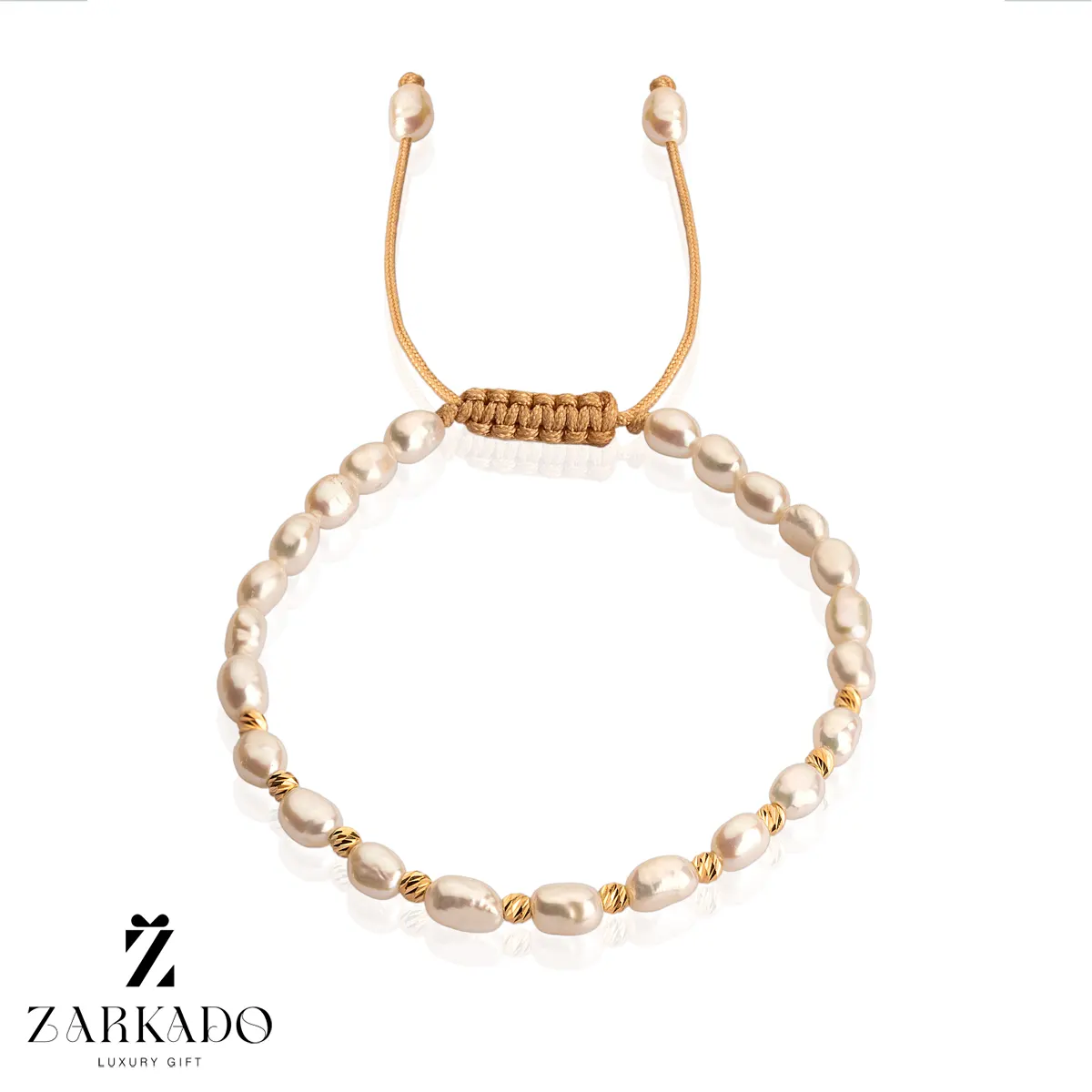 دستبند مروارید پرورشی و گوی طلا البرنادو