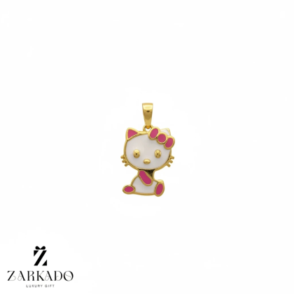 پلاک طلا کیتی صورتی