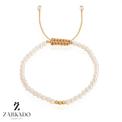 دستبند مرواریدی طلا و گوی البرنادو پیوسته