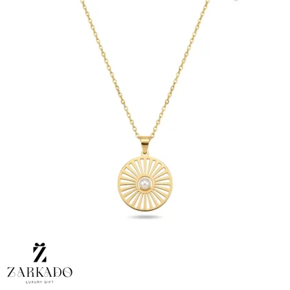 پلاک طلا طرح خورشید و صدف