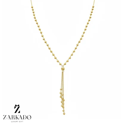 گردنبند طلا گوی البرنادو شراره دار زرد