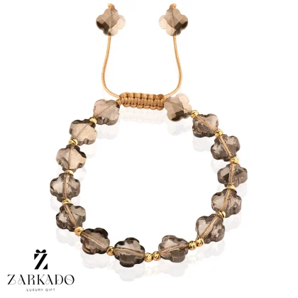 دستبند سنگی و طلا طرح ونکلیف درشت و گوی طلا البرنادو