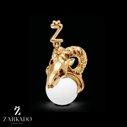 پلاک ماه تولد دی طلا و مروارید