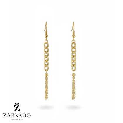 گوشواره آویز طلا کارتیه با زنجیر فلامینگو