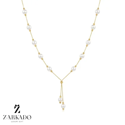 گردنبند طلا صدف و گوی آویز